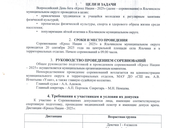 20 сентября - Кросс нации